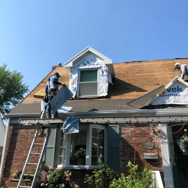 Steep pitch architectural shingle roof replacement